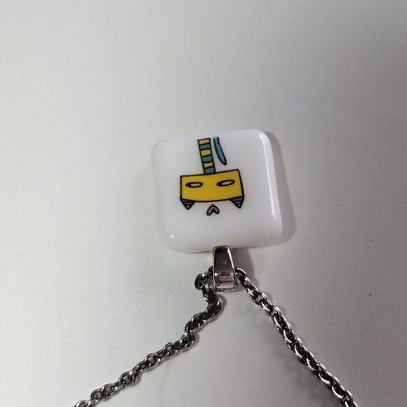 Mark Poulin Sterling Silver Colorful Cat Pendant Necklace - Picture 10 of 12